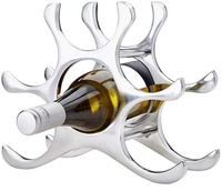 Porte-bouteilles à vin en aluminium poli de qualité supérieure pour 6 bouteilles, support de rangement pour comptoir, pour la maison, le bar, le restaurant, l'hôtel