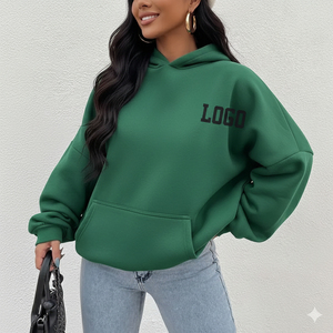 Sweat-shirts à capuche pour femmes personnalisés brodés et imprimés, service OEM, vêtements décontractés pour tous les jours, 100% coton polaire, séchage rapide, respirant - Product Image 5