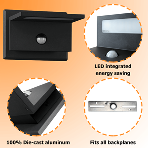 Inowel Lampada da Parete Moderna a LED per Esterni, Lanterna in Alluminio 17341, Applique da Parete per Portico e Porta d'Ingresso - Product Image 3