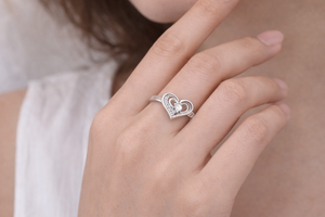 Anillo en Forma de Corazón de Plata de Ley 925, Elegante Anillo Minimalista de Plata Sólida para Mujer, Joyería de Moda para Promesa - Product Image 4