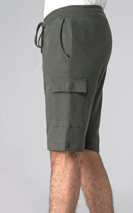 Pantalones Cortos Cargo para Hombre, Color Sólido, Cintura Media, Cordón Ajustable, Secado Rápido, Tejido de Poliéster, Casuales, con Bolsillos - Product Image 3
