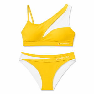 Chest <b>String</b> 2 Piece Set Contrast Color Breathable Front Women Swimwear Custom <b>Top</b> Trending Wholesale Embroidery Hot Sexy Solid - Product Image 1