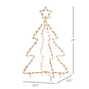 Christmas LED Motif Light Christmas Tree Warm White <b>Rope</b> <b>Lighting</b> with Steel Frame Stake Outdoor Ornament Decoration - Product Image 3