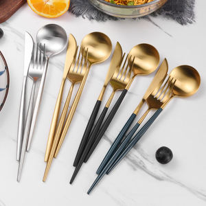 Collection de Couverts de Luxe en Acier Inoxydable Shopee Hot Sale : Cuillère, Fourchette et Couteau à Steak – Vaisselle de Table Occidentale - Product Image 1