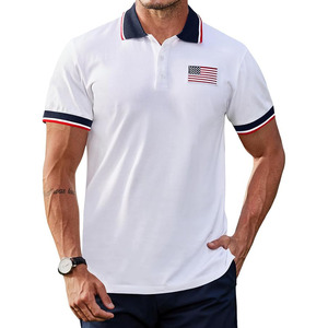 Camiseta Polo para Hombre del 4 de Julio, Camiseta de Golf de Manga Corta con Bandera Americana - Product Image 1