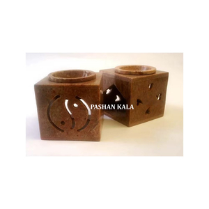 Lámpara de Perfume de Piedra Jabonosa India Hecha a Mano, Difusor de Aceite Aromático - Product Image 1