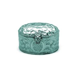 Vente en gros de boîte à bijoux ovale en métal de meilleure qualité couleur bleu aqua pour le stockage fait à la main personnalisé - Product Image 1