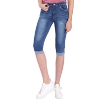 Jean en denim skinny taille haute pour femme, grande taille, imprimé léopard, déchiré, extensible, longueur genou, style Y2K, décontracté, été