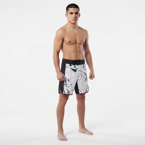 Unisex Black MMA <b>Shorts</b> <b>Silver</b> Lightning Pattern Quick Dry Breathable Moisture-Wicking Polyester/Cotton Combat Sports Wear - Product Image 2