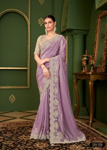Sari de Diseñador con Bordado Elaborado, Elegante Prenda India para Mujer, Perfecta para Bodas, Fiestas y Eventos Festivos - Product Image 4