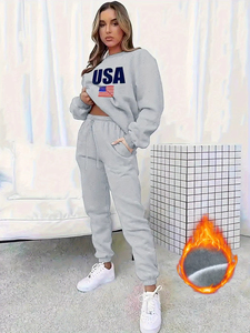 Conjunto Deportivo Personalizado con Logotipo, Sudadera con Capucha y Pantalones Rosa Unisex, Manga Larga, Cordón Ajustable, Ropa Casual de Otoño, 100% Algodón, Impresión por Transferencia de Calor - Product Image 1