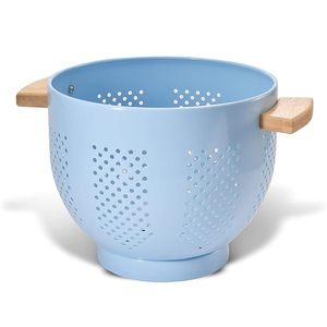 Colador de Metal con Mango de Madera, Coladores de Metal con Recubrimiento en Polvo de 22 cm, Colador de Cocina Grande con Base Estable - Product Image 6