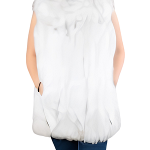 Bufanda de piel sintética lisa, estilo shearling, visón, zorro, conejo, suave, para mujer, talla grande, larga, corta, con capucha, bolsillos, cremallera, invierno, exterior, informal, acogedora - Product Image 3