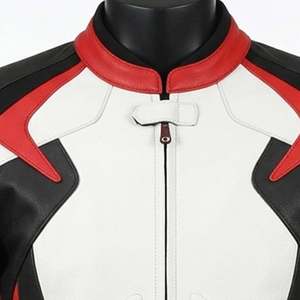 Chaqueta de Motociclista de Cuero para Hombre, Manga Larga, con Bloques de Color, Resistente al Viento, para Todas las Estaciones, Estilo Adulto - Product Image 4