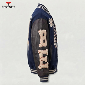 Veste de baseball en toile avec patch en chenille personnalisé, logo personnalisé, tendance, pour hommes, hiver - Product Image 6