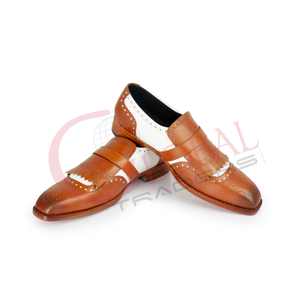 Chaussures décontractées en cuir pour hommes, fabriquées à la main, design tendance, 2 couleurs, fabrication artisanale - Product Image 2