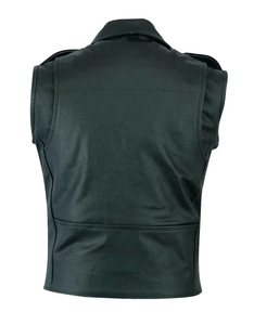 Comfortable Men's Genuine Leather <b>Vest</b> with Covered Button Closure Breathable Casual Outerwear for Winter Fashion - Product Image 3
