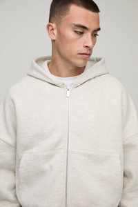 Sudadera con Capucha y Cremallera para Hombre, Invierno, Bordada, Felpa, 100% Algodón, Estilo Urbano, Alta Calidad, Precio de Mayoreo - Product Image 4