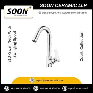 Basin Faucet 210 <b>Swinging</b> Spout Stainless Steel Polished Sustainable Traditional Wall-Mounted <b>Single</b> Handle 1 Year - Product Image 2