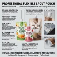 Pochette souple personnalisée avec bec verseur pour liquides alimentaires, jus et boissons, avec bouchon verseur