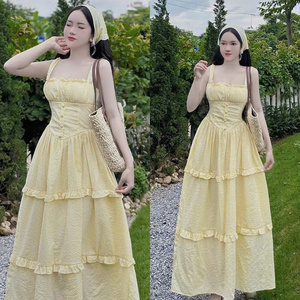 Robe longue sexy pour femme à manches courtes, unie et simple, taille naturelle, en soie, alliant parfaitement élégance, confort et décontracté - Product Image 6