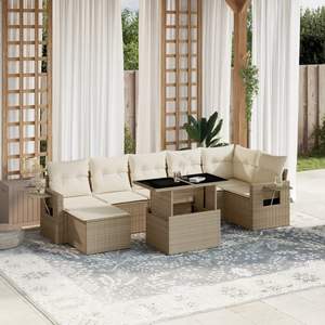 Conjunto de Sofás de Jardín Color Beige - Product Image 1