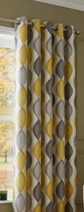 Cortina con Ojales, Mezcla de Poliéster/Lino, Diseño Art Deco, Filtrado de Luz, Lavable, Instalación Exterior - Product Image 3