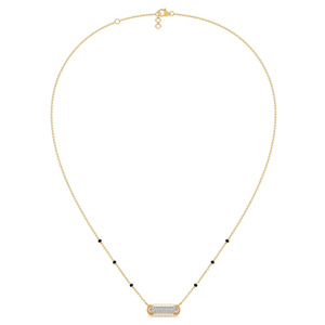 Collar Mangalsutra con Barra Radiante de Diamantes de Diseño Abierto - Product Image 2