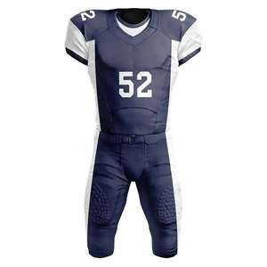 Custom Adult Team American Football Wear 100% Polyester Short Sleeve Quick Dry Four-Way Stretch Wholesale Sublimation Printing - Product Image 5