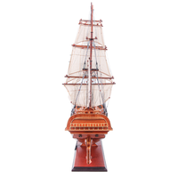 Modèle de bateau OMH T099 de style antique en cèdre, artisanat en bois peint, Le Superbe, fond en cuivre, décoration nautique en fibre de verre