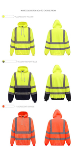 Ropa de Trabajo de Seguridad Reflectante de Alta Calidad, Sudadera con Capucha de Alta Visibilidad para Hombre, Cremallera de Seguridad, Manga Larga, Impermeable, Última Llegada, Sudaderas con Capucha de Alta Visibilidad - Product Image 6
