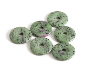 Donuts en cristal naturel de zoïsite rubis, pierres précieuses de guérison Reiki, agate, vente en gros - Product Image 6