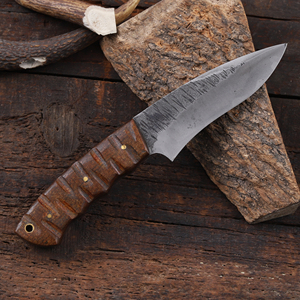 Couteau à lame fixe Mortal Blades en acier 1095, pointe tombante, couteau à dépecer de qualité industrielle, manche en bois de rose, couteau de chasse et de camping personnalisé OEM - Product Image 4