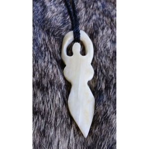 Collier ethnique bohème fait main, bijoux tribaux, perles en os sculptées, fournitures de perlage, cadeau - Product Image 2