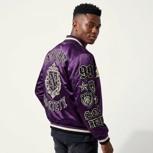 Veste de baseball personnalisée jaune et noire avec imprimé graphique, en satin, pour homme, style universitaire, streetwear - Product Image 6