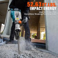 Marteau perforateur hexagonal robuste 1700W, marteau de démolition électrique filaire pour béton/chaussée, marteau briseur électrique
