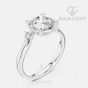 Anillo de Diamante Cultivado en Laboratorio con Corte Redondo Certificado por IGI de 2.00CT, Oro Blanco de 14K, Color F+, Claridad VS+, Anillo de Compromiso Moderno para Mujer, Regalo - Product Image 2