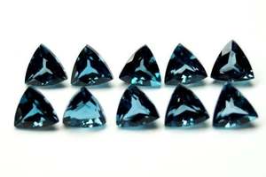 Topaze bleue de Londres, pierre précieuse naturelle, taille trion, 3 mm à 10 mm, lot en gros - Product Image 2