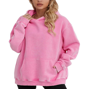 Sweat-shirt oversize pour femme, manches longues, style streetwear décontracté, logo personnalisé, pull simple à manches longues, deux poches sur le devant - Product Image 1