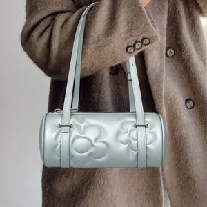 PU Leather Fashion Shoulder <b>Bag</b> with Heart Embossed Zipper Polyester Lining Two Straps for Women Outdoor Travel - Product Image 4