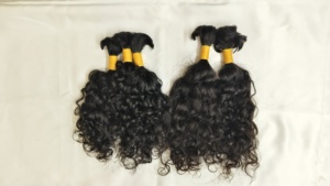 Cabello Humano Remy Sin Procesar del Templo de Chennai, Cabello Natural Rizado con Cutícula Alineada, 100 Gramos, Cabello Rizado Indio Natural del Templo, Fabricante - Product Image 5