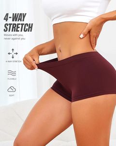 Braguitas tipo boyshort para mujer, suaves, transpirables, elásticas, de tiro medio, ecológicas, con lazo, cobertura total, cómodas, OEM, ODM, personalizadas - Product Image 4
