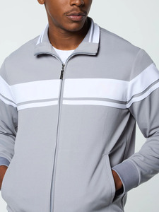 Men’s <b>Retro</b> Stripe <b>Tracksuit</b> Set Premium Full Zip Sportswear <b>Tracksuit</b> for Men Slim Fit Athletic Track Suit Outfit Custom Logo - Product Image 2
