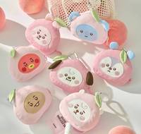Porte-clés BT21 Peach Holic avec pochette visage, figurine, CD de musique K-Pop, en plastique et papier, en coréen, pour tous les âges, modèle KR BW-154, objet de collection