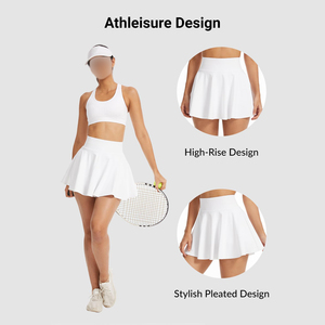 Customized Sportswear High Quality Breathable Moisture Wicking Front Short Tennis Skirt Professional Women's Tennis Wear - Product Image 5