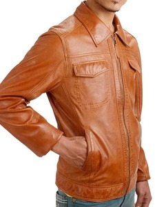 New Arrival Men's Ostrich Leather Bomber Jacket High Quality Canvas Eco-friendly Windproof Embossed Design <b>Maximize</b> Wear - Product Image 4