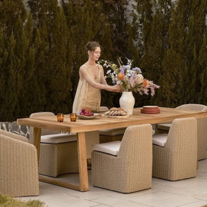 Ensemble de salle à manger de jardin en rotin et aluminium, design moderne, origine Vietnam, mobilier d'extérieur, résistant à l'eau et aux UV, écologique, garantie 3 ans - Product Image 6