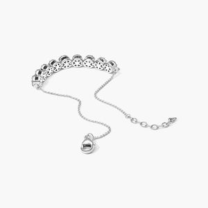 สร้อยข้อมือทองคำขาว 14K ทรงกลม ประดับเพชรเลี้ยงในห้องปฏิบัติการ ดีไซน์หรูหราสำหรับผู้หญิง - Product Image 4