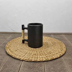Handcrafted Longpi <b>Beer</b> Mug in Natural Black Pottery with Cane Handle, Traditional Artisan Drinkware for <b>Beer</b> & Gifting - Product Image 4