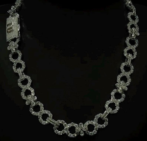Luxury Iced Out Flower Link Chain <b>Necklace</b> Moissanite Diamond Hip Hop Jewelry Micro Pave <b>Statement</b> <b>Necklace</b> - Product Image 2